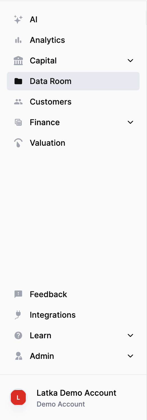 Application sidebar navigation with menu items and user profile