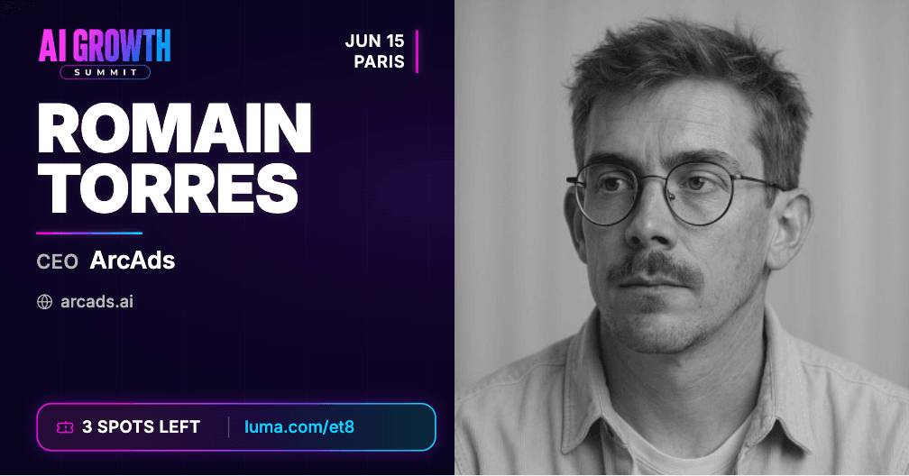 Romain Torres promo card — AI Growth Summit Paris 2026