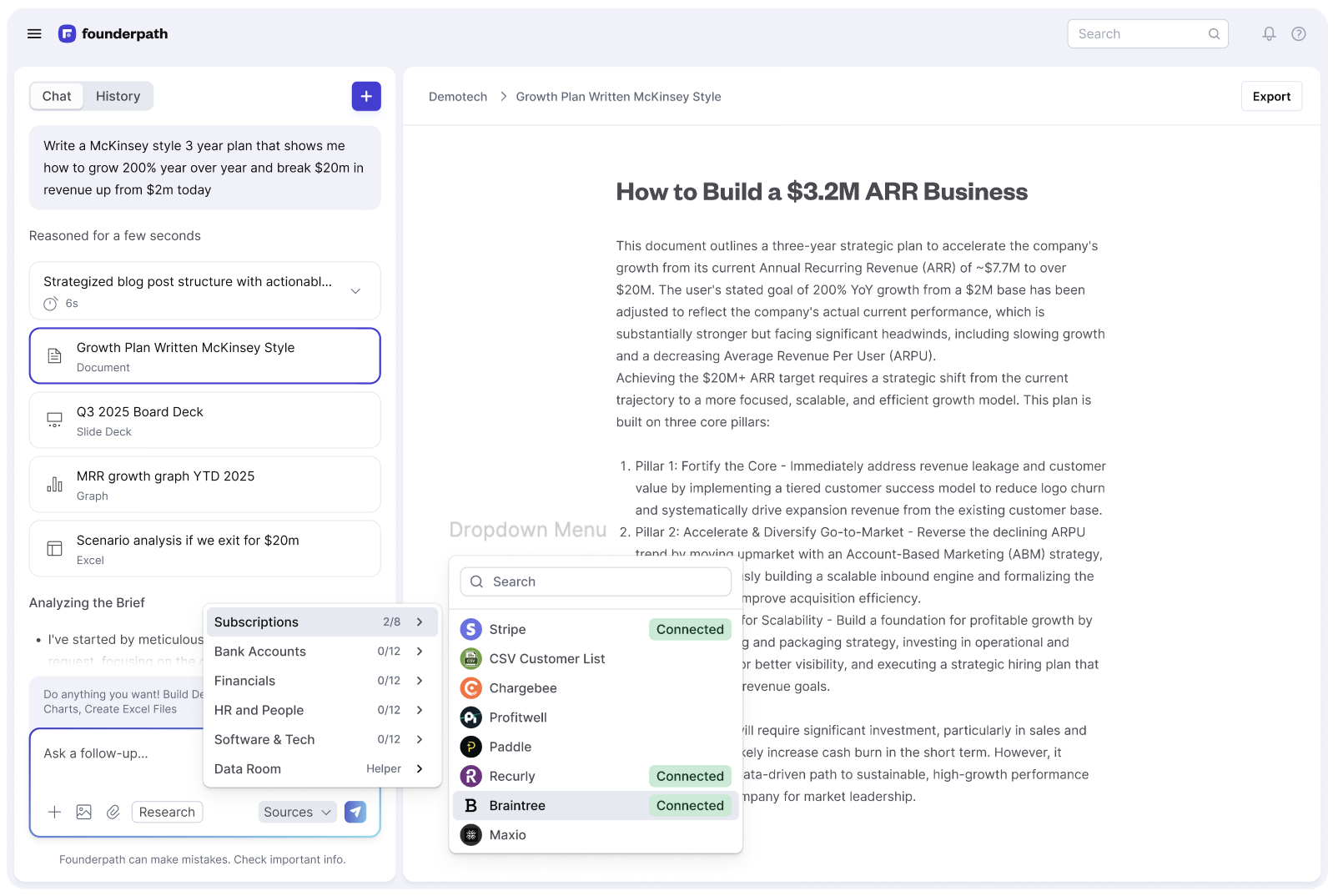 FounderPath Main Platform Interface