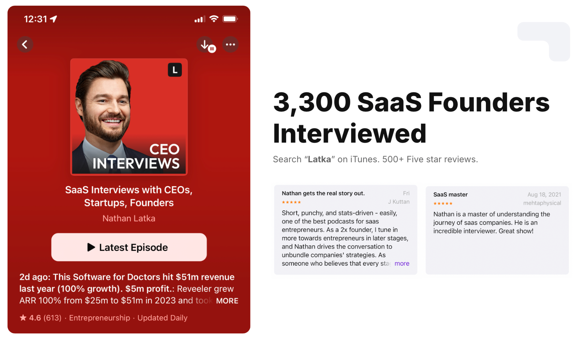 #1 SaaS Podcast (12m downloads)